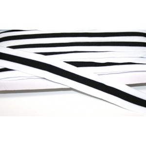 1m elastisches Streifenband 30mm schwarz/weiss